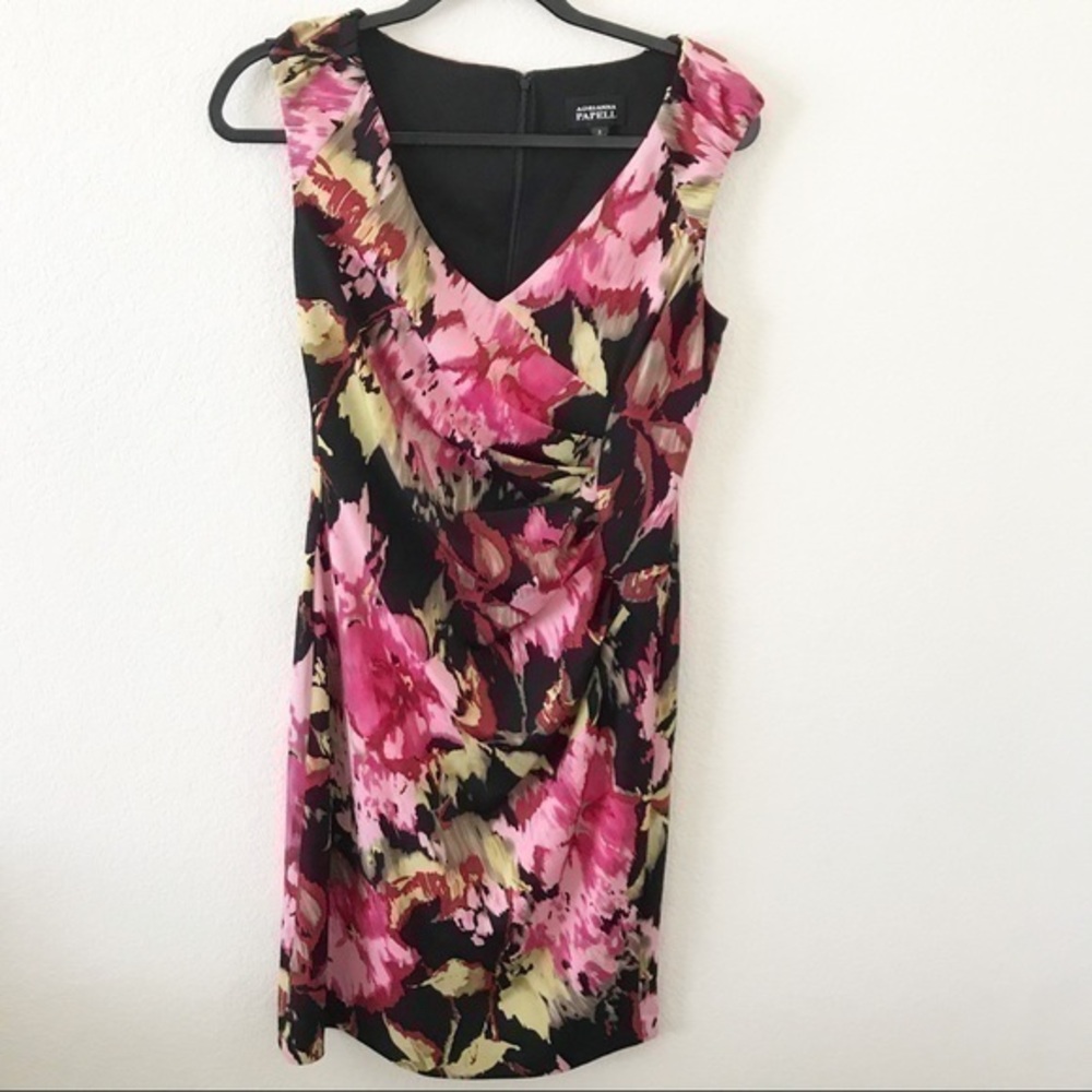 Adrianna Papell Fitted Floral Shift Midi Dress, 6